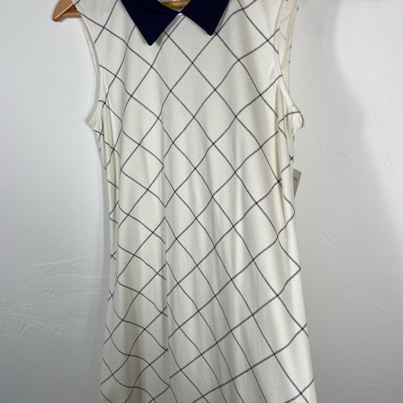 NWT Sharagano Cream and Navy Sleeveless Dress - Picture 2 of 6
